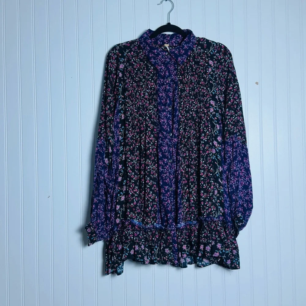 Free People Lost In You Tunic Top or Dress Size Small Oversized Bohemian Tunic - Picture 3 of 12